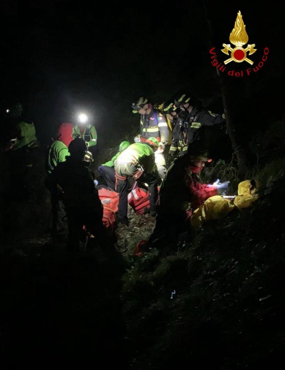 Soccorso in quota vigili del fuoco e soccorso alpino notte