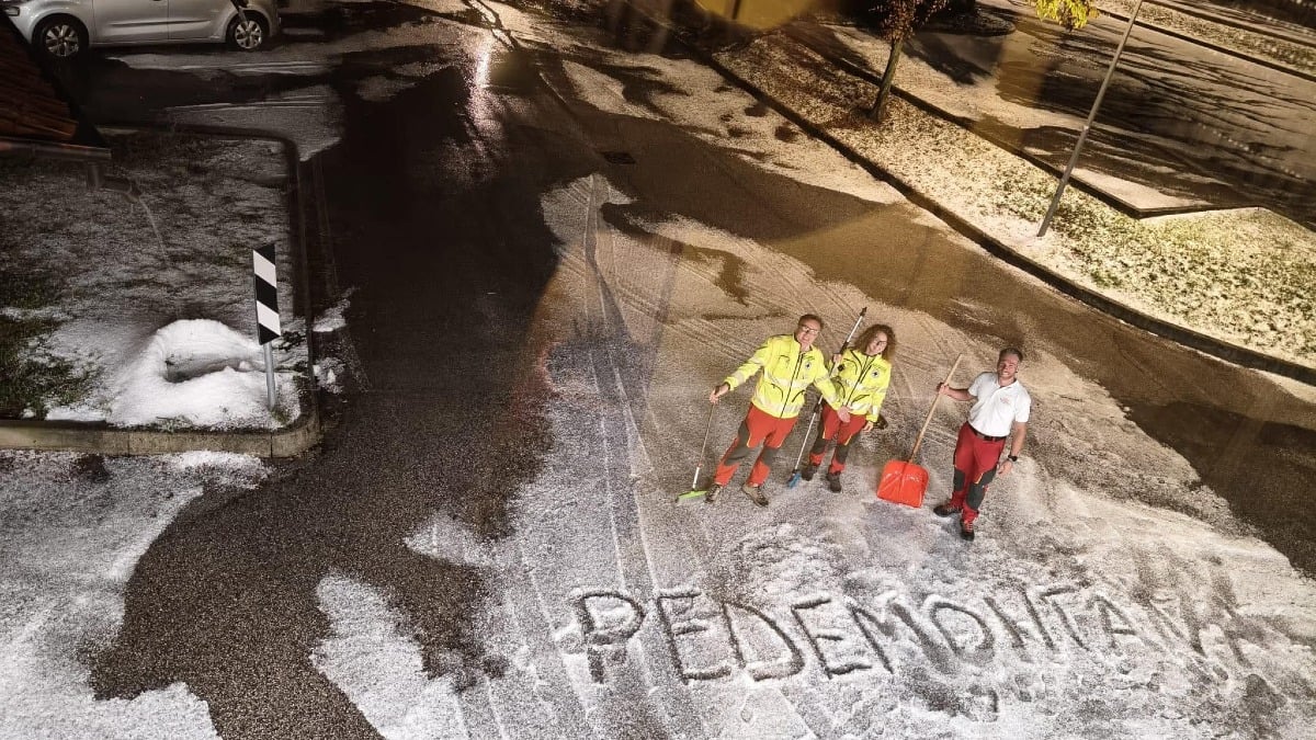 La grandine di questa sera