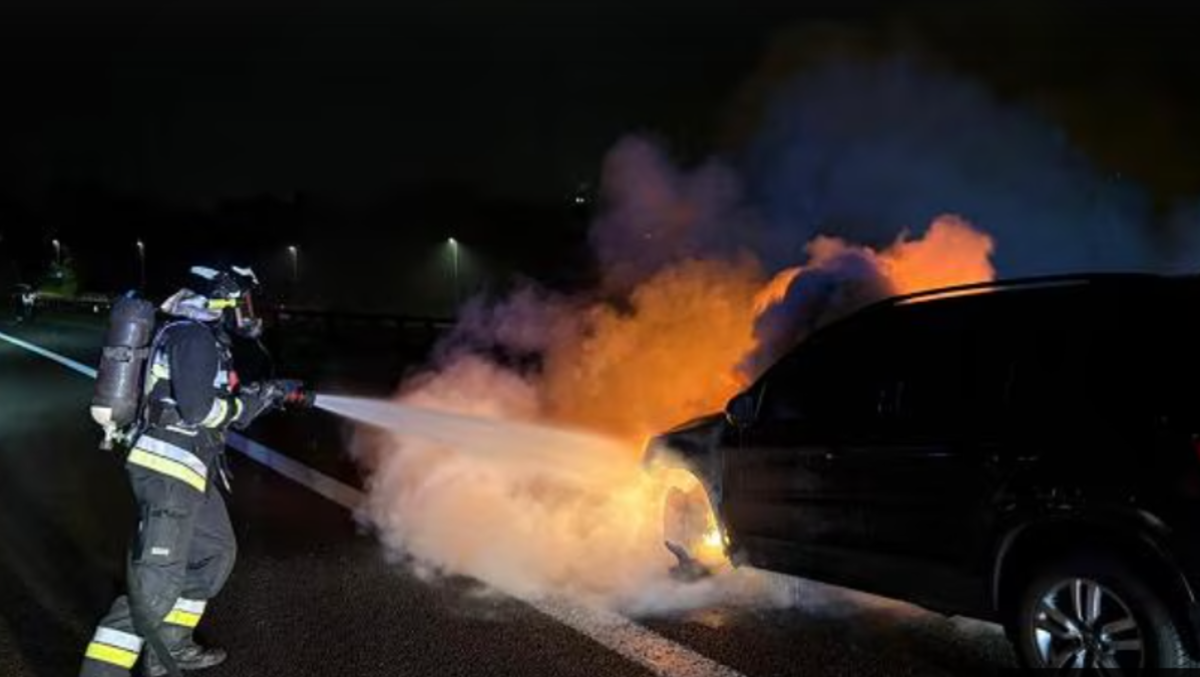 Paura in A22: auto in marcia all'improvviso prende fuoco - 