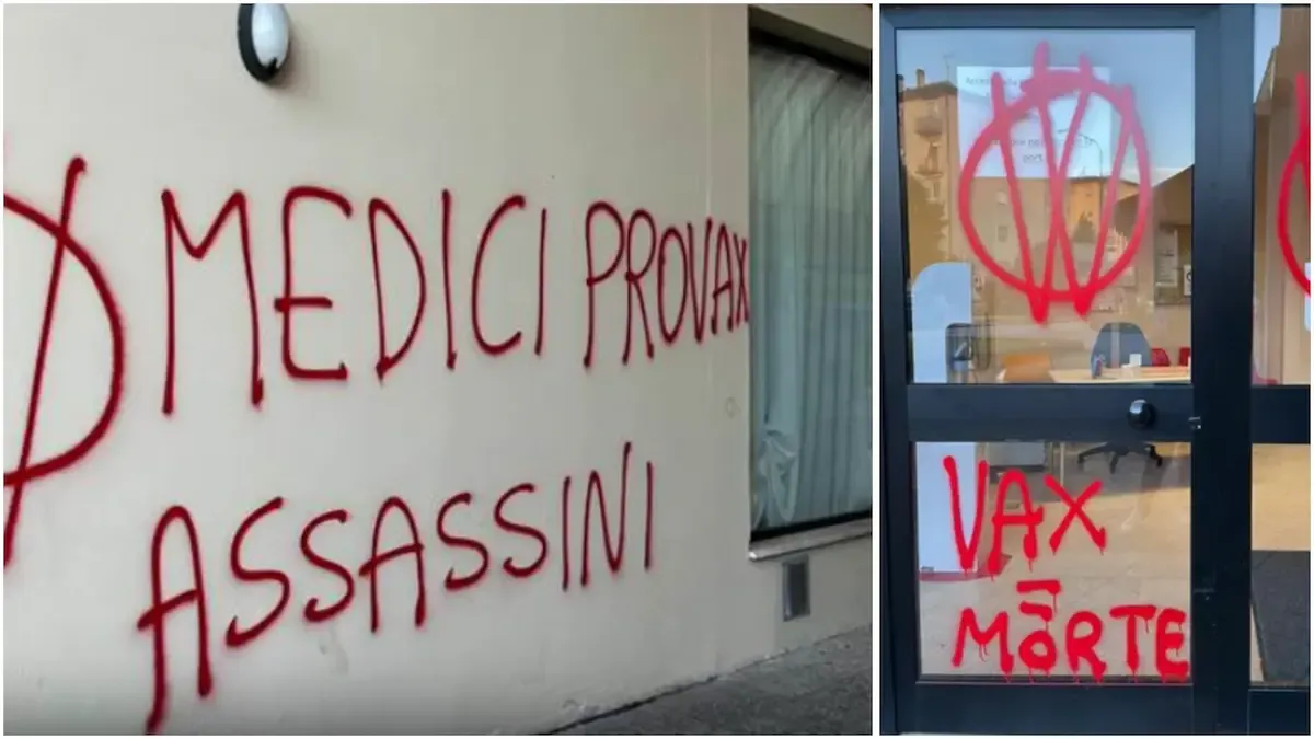 "Medici assassini": scritto no vax e minacce sulle vetrate dello Spisal. Zaia: "Violenti e incivili". - 