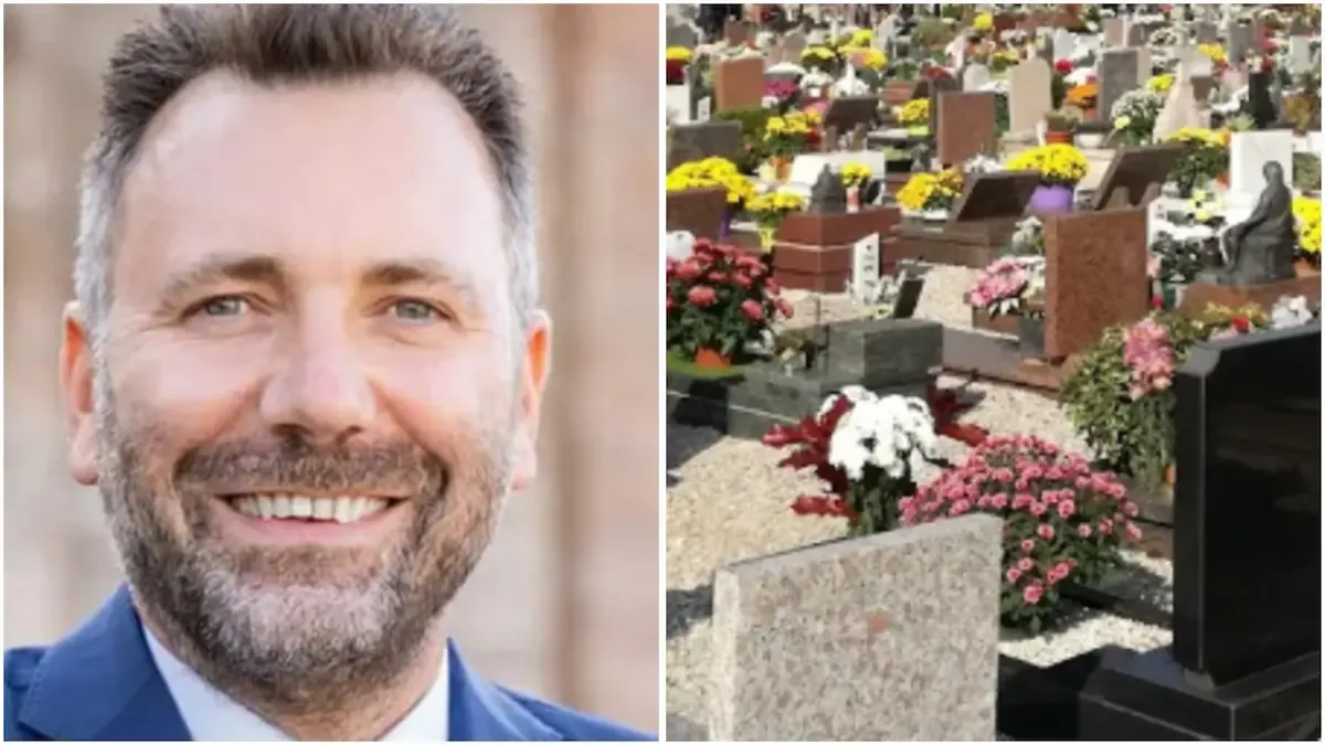 Orrore al cimitero: rubano l'urna con le ceneri del padre del sindaco - A sinistra il sindaco Luca Pierobon