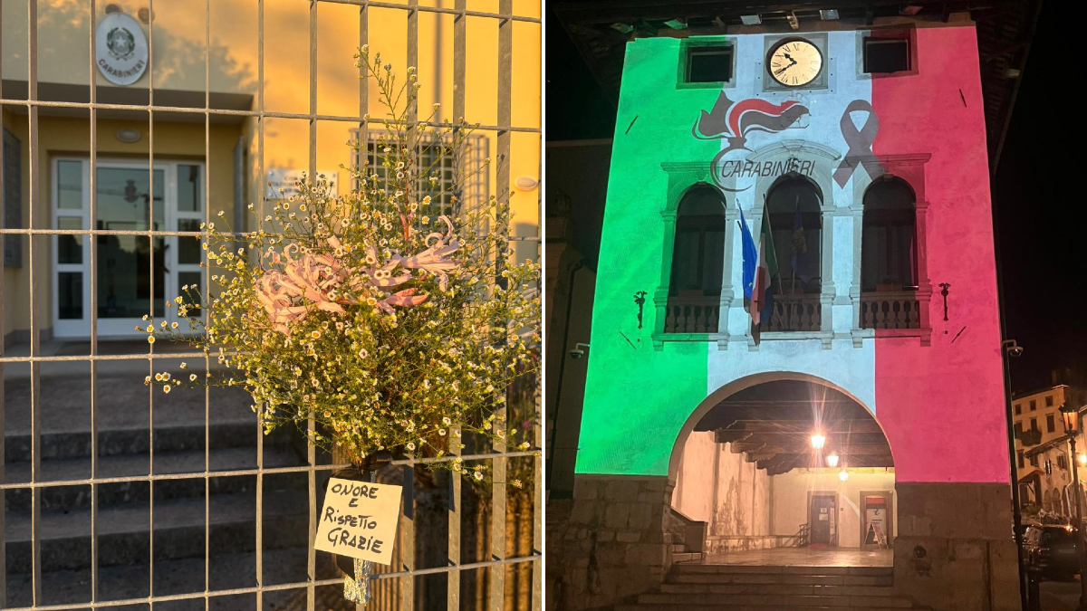 Ondata di solidarietà anche in Fvg, fiori e cordoglio davanti alle caserme dei Carabinieri -