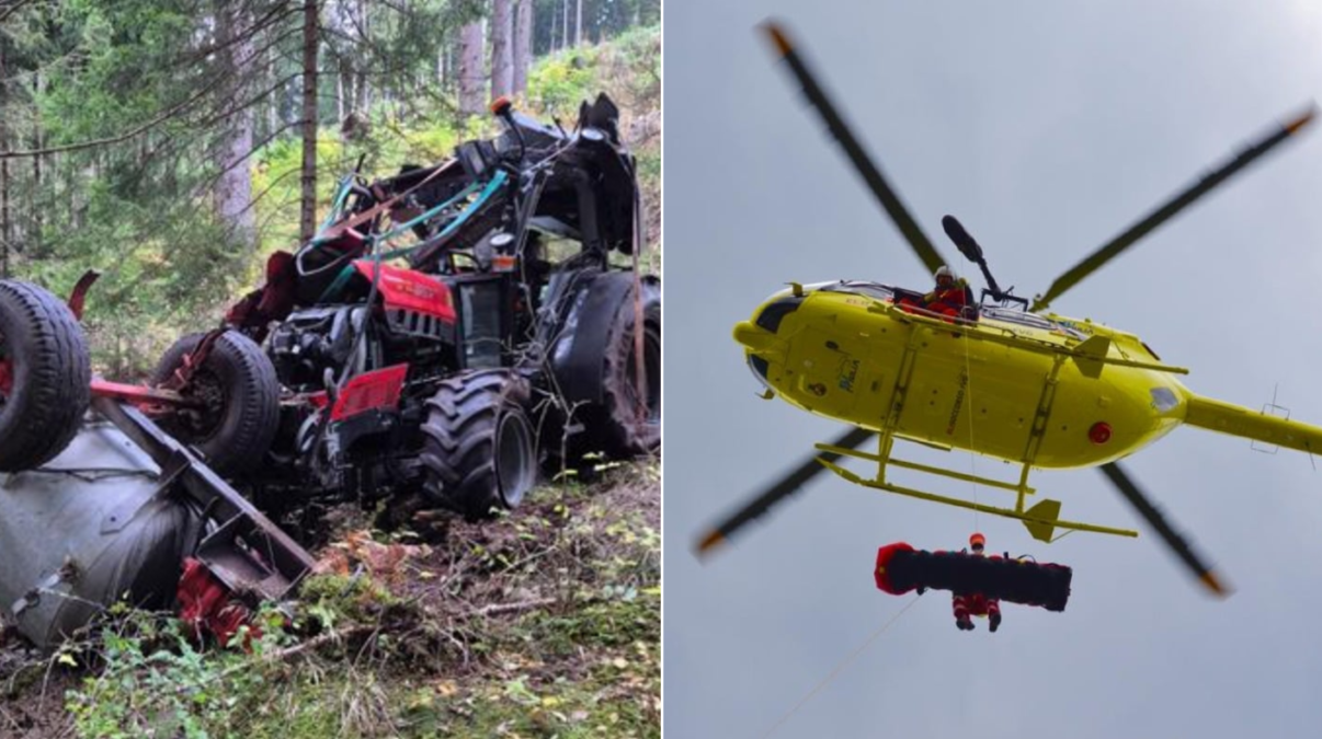 Precipita col trattore nel bosco per 50 metri: 48enne elitrasportato in ospedale, è grave - 