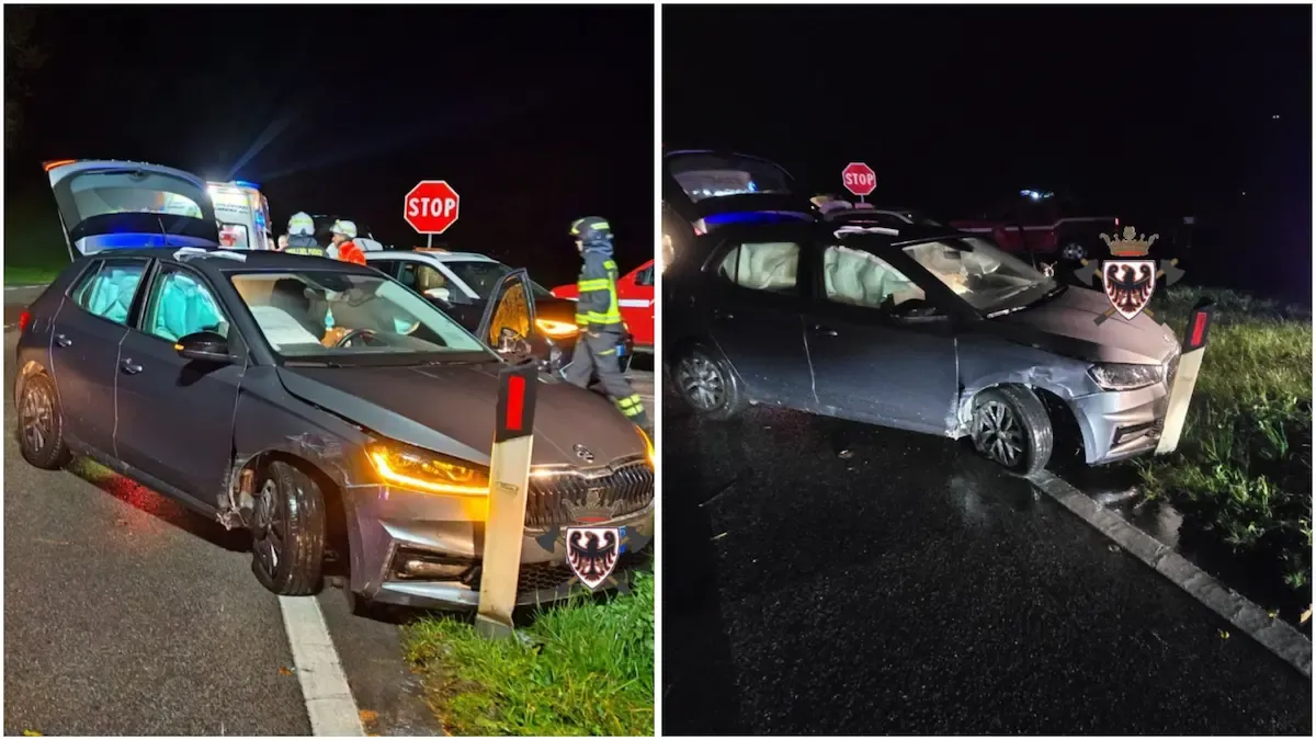 La violenta grandinata, poi l’incidente: si schianta contro un’altra auto e finisce contro un muro | FOTO - 