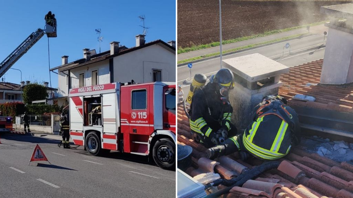 Brucia l'isolante nell’intercapedine tra due villette a schiera: i pompieri evitano il peggio -