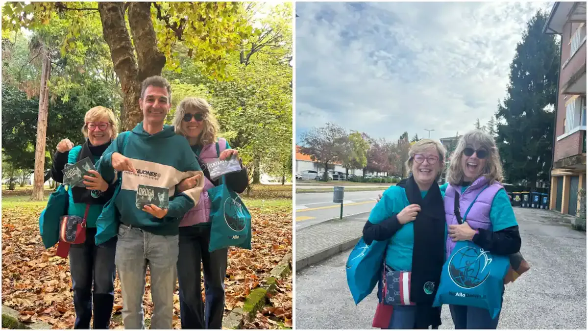 Volontari in azione a Padova: migliaia di opuscoli per dire no alle droghe -