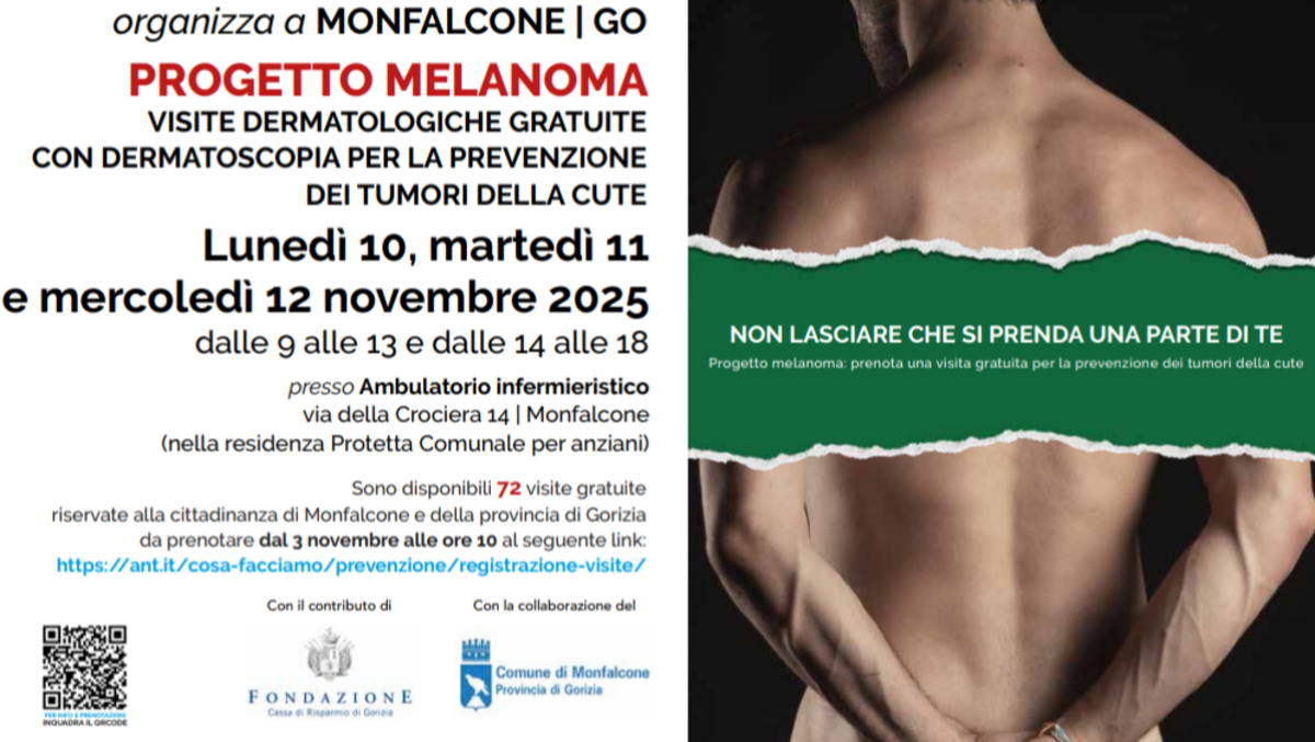 Prevenzione dei tumori della pelle: a Monfalcone tre giornate di visite dermatologiche gratuite -