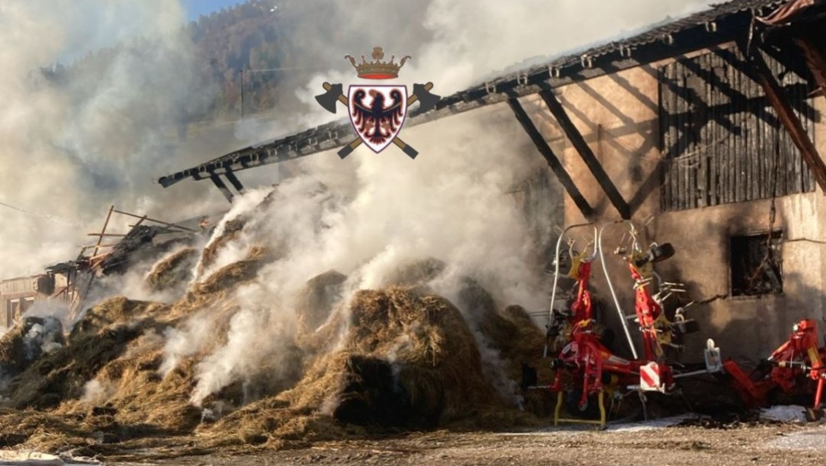Devastante incendio in un deposito di fieno: 70 pompieri al lavoro dal primo pomeriggio di ieri - 