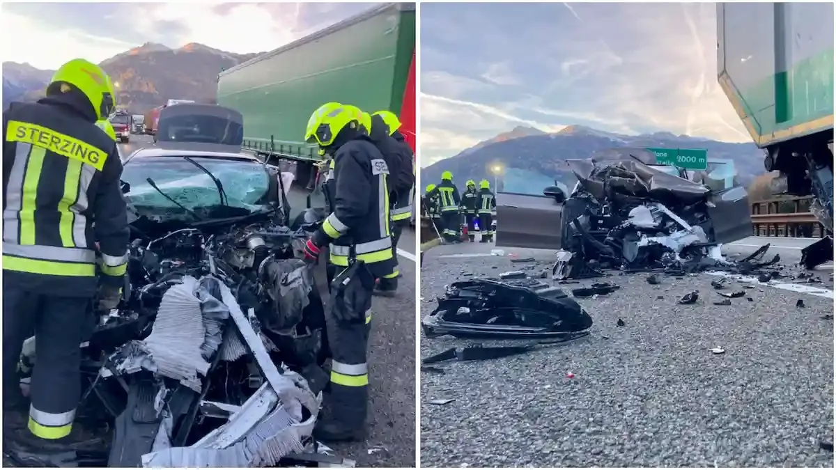 Spaventoso tamponamento in autostrada: auto distrutta nello schianto contro un camion | FOTO - 