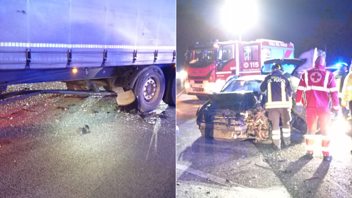 Udine, tremendo schianto sulla SP94: Clio finisce sotto un autoarticolato, conducente incastrato - 