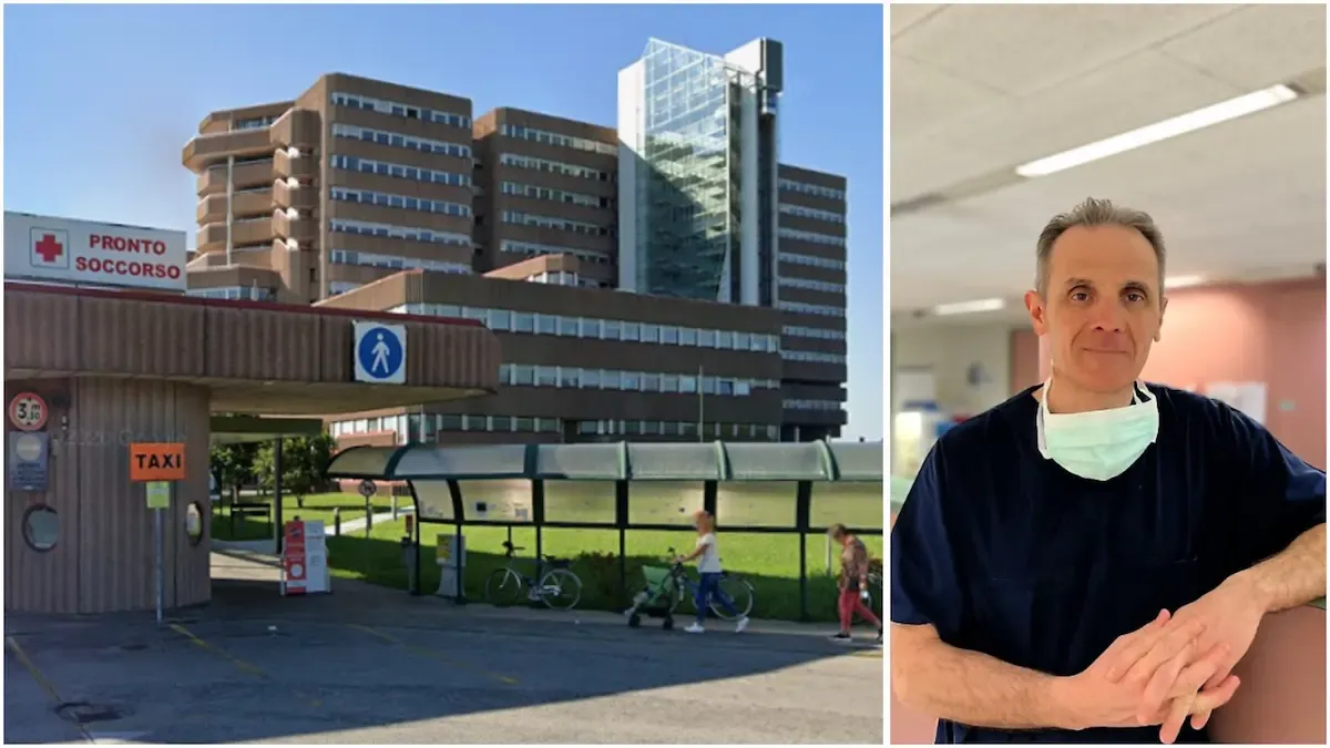 Si presenta al Pronto Soccorso con forti dolori addominali: «Era un tumore di oltre 6 kg» - A destra il dottor Roberto Rulli