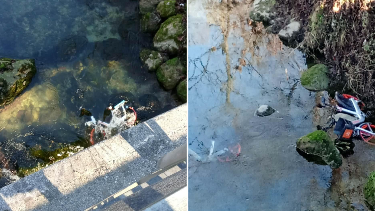 Udine, ragazzini lanciano le bici elettriche "per noia" nel torrente Cormor