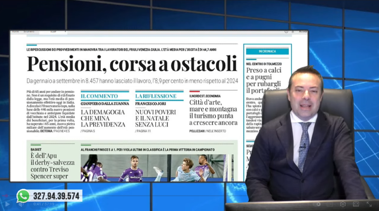 La Rassegna stampa di Nordest24, puntata di lunedì 22 dicembre 2025 | VIDEO - 