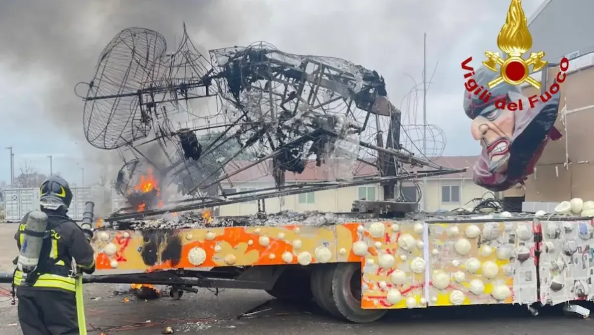 Carro di Carnevale va a fuoco: un uomo cerca di spegnere le fiamme e finisce in ospedale - 