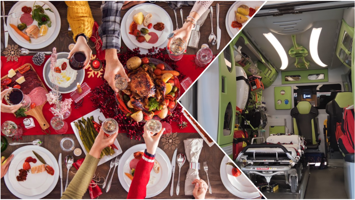 Eccessi durante il pranzo natalizio, indigestioni e cali di pressione: oltre 20 interventi del Suem - 