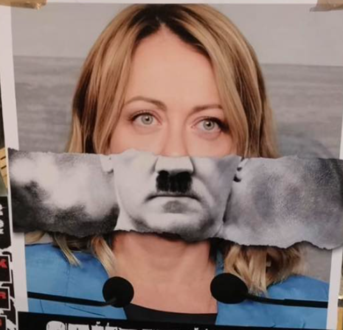 Fotomontaggio choc ai mercatini di Natale: «Meloni con le fattezze di Hitler» - 