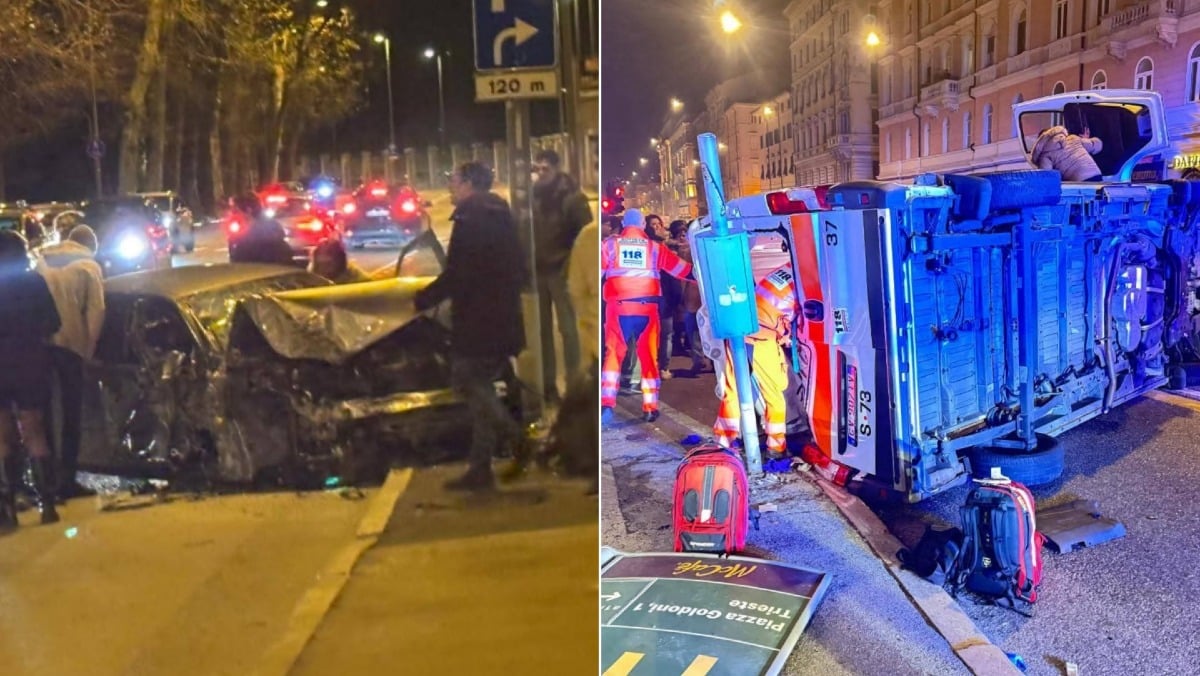 Notte di Capodanno a Trieste, due schianti gravi e un'ambulanza ribaltata: 8 feriti - 