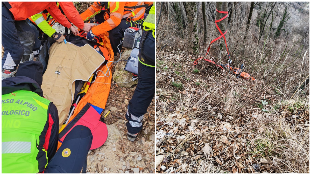 Motociclista scivola dal sentiero e precipita in una scarpata per 15 metri: ferito 32enne - 