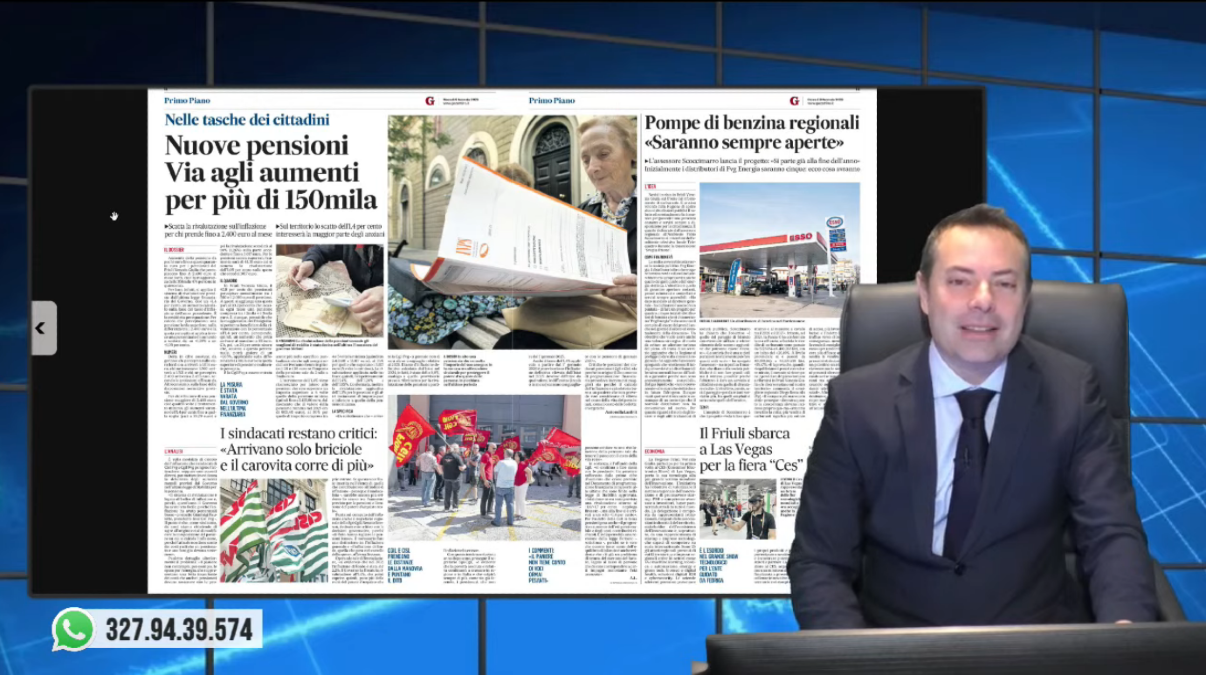 La Rassegna stampa di Nordest24, puntata di giovedì 8 gennaio 2026 | VIDEO - 