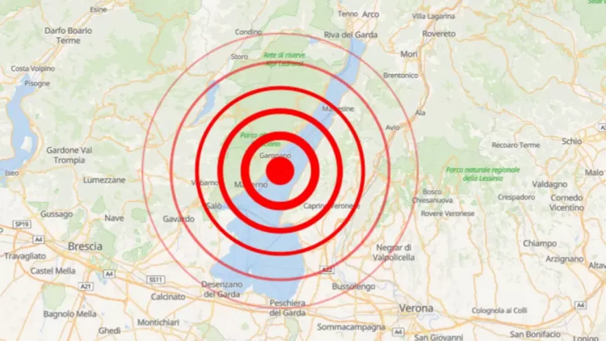 Terremoto sul Garda, due scosse in rapida sequenza: paura anche in Veneto