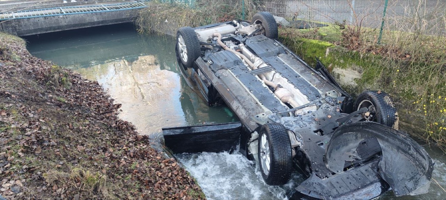 Incidente a Udine, auto capottata nella roggia di Palma: una persona estratta dall’abitacolo - 