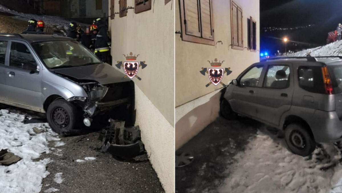 Imbocca un pendio innevato e piomba contro il muro di una casa: impatto violentissimo - 