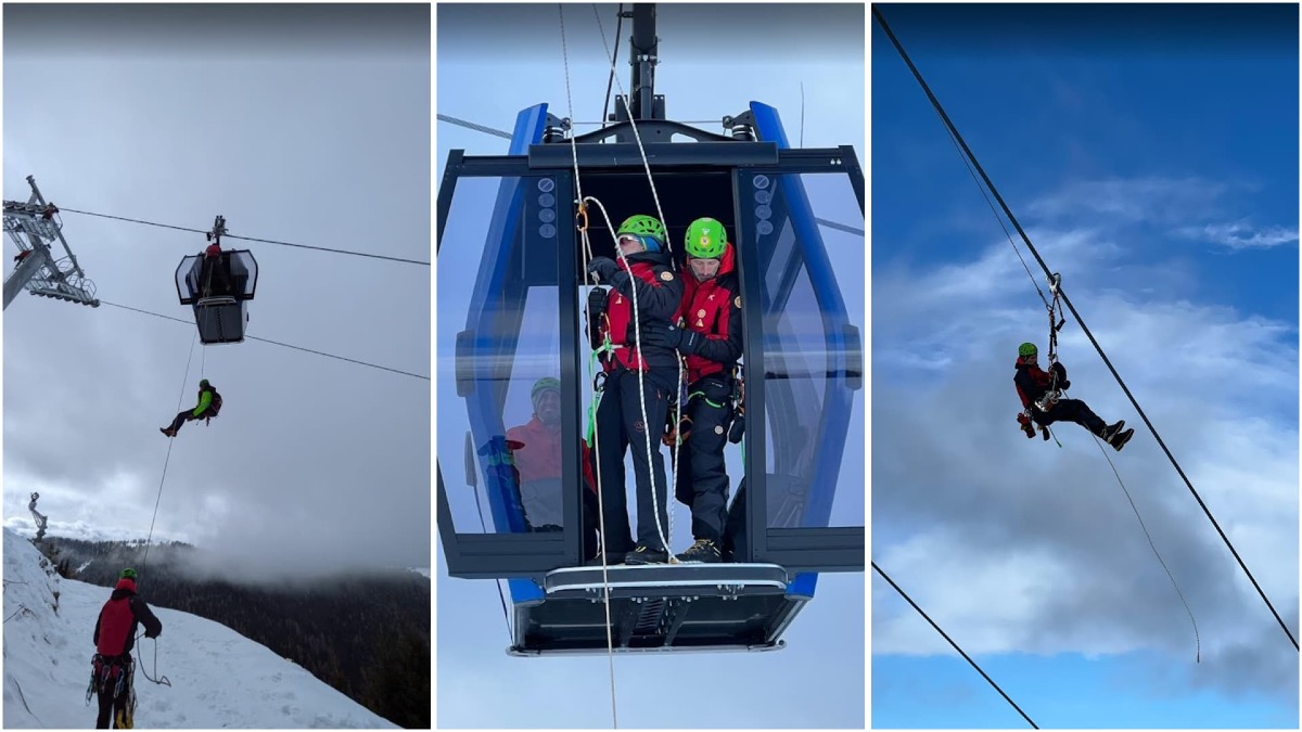 Nuova telecabina di Folgaria: test completati per garantire sicurezza passeggeri - Le immagini dell'esercitazione