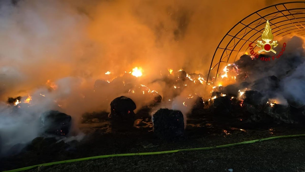 Devastante incendio in un deposito agricolo: bruciano oltre 500 rotoballe  - 
