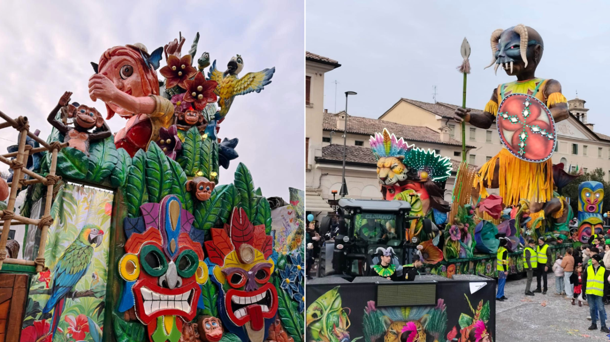 Carnevali di Marca 2026: seimila spettatori per la sfilata dei carri tra Tarzo e Pieve del Grappa - 