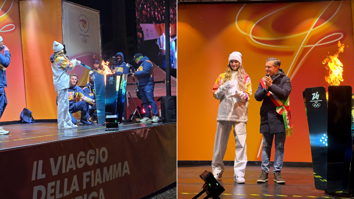 La pioggia a Udine non spegne l’entusiasmo: Tara Dragas accende il Braciere olimpico - 