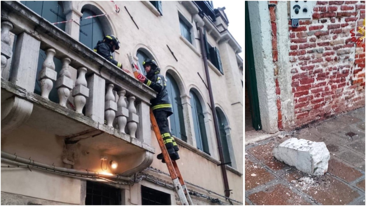 Allarme a Cannaregio: barbacane cade, Vigili del fuoco sul posto - 