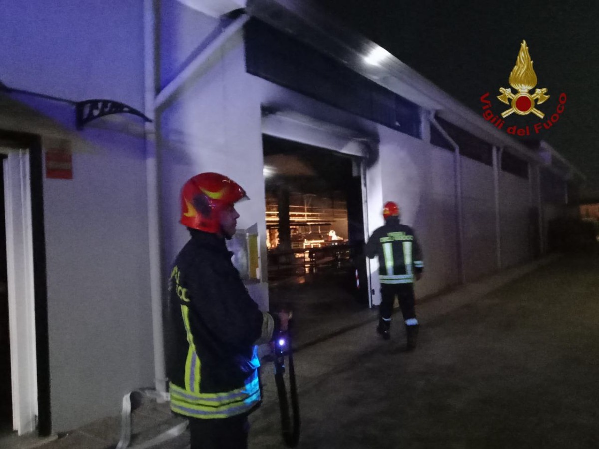 Fiamme in un laboratorio tessile, pompieri a lavoro fino a tarda notte - 