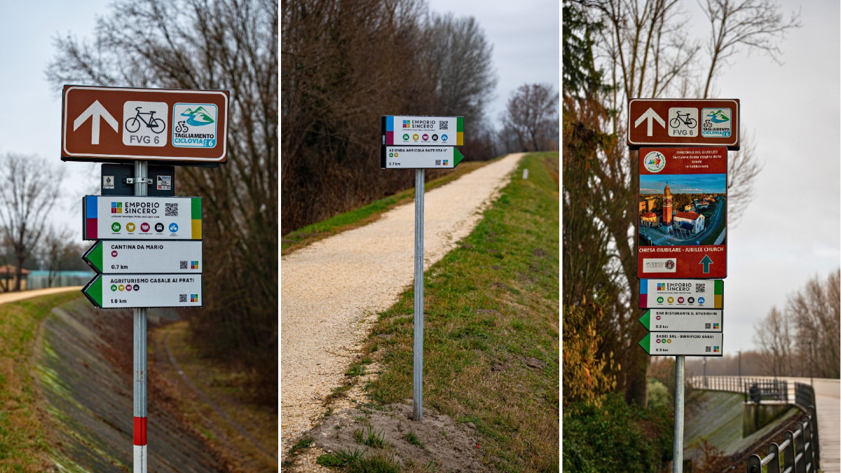 A Latisana nuovi cartelli lungo la FVG6: «promuovono cicloturismo e imprese locali» | FOTO - 