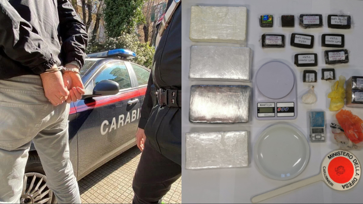 Si agita durante un controllo stradale, in casa gli trovano 6,5 kg di droga - 