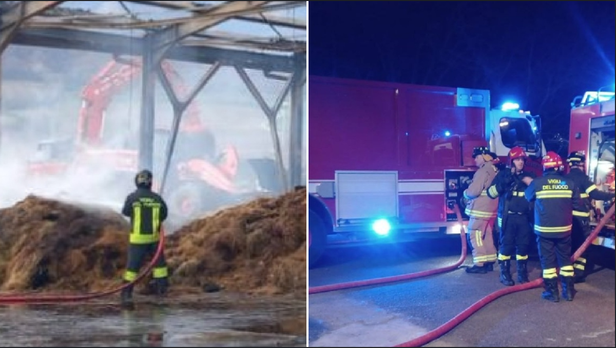 Caneva, incendio di rotoballe: «oltre 26 ore di lavoro per domare le fiamme» | FOTO