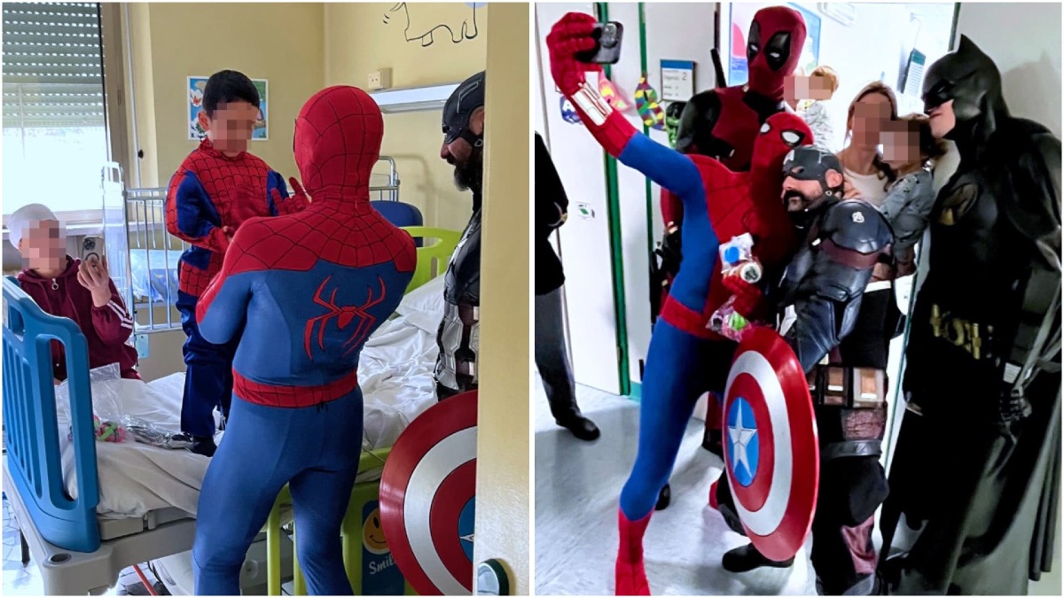 Stefani scortato dai superiori arriva in pediatria: tanti sorrisi per i piccoli pazienti - 