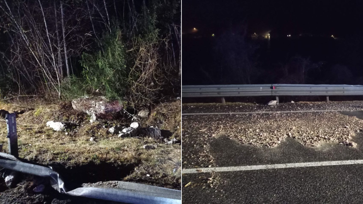 Frana sulla SS13 di Resiutta: i detriti invadono la carreggiata | FOTO - 