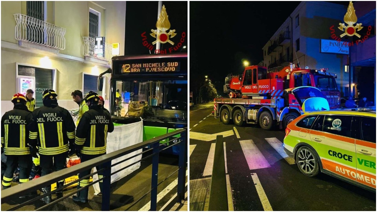 51enne viene investito e rimane incastrato sotto l’autobus | FOTO - Le immagini dei soccorsi