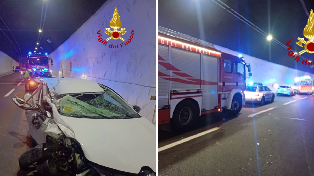 Tamponamento in galleria, un ferito e traffico bloccato - 