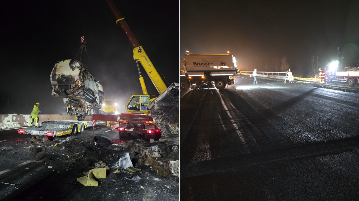 Scontro tra due autocisterne e fiamme in A4: tratto riaperto  - 