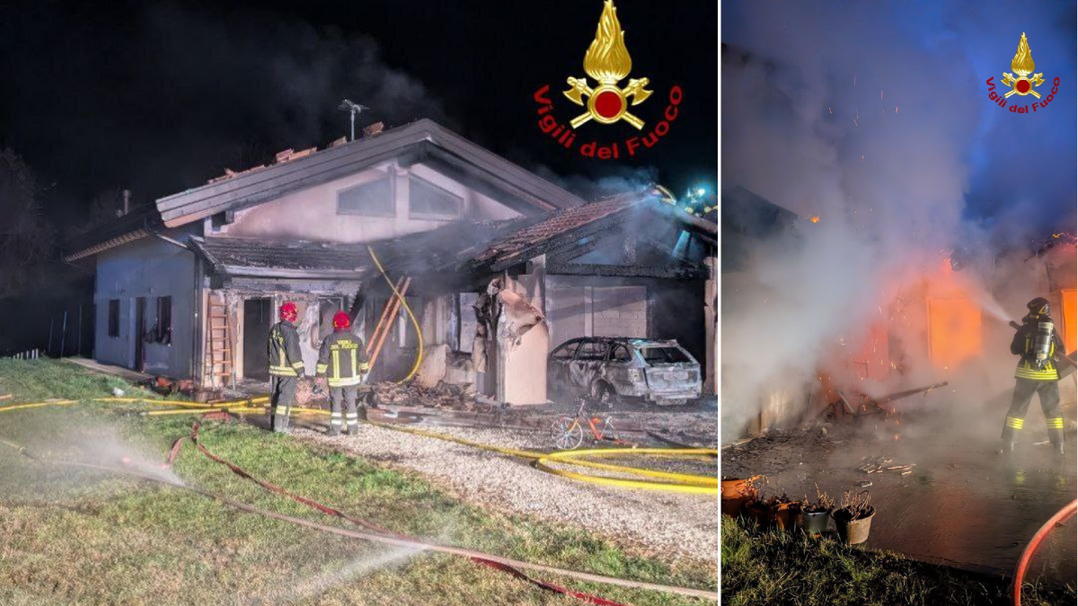 Auto in fiamme nel garage in piena notte, paura per una famiglia di quattro persone - 