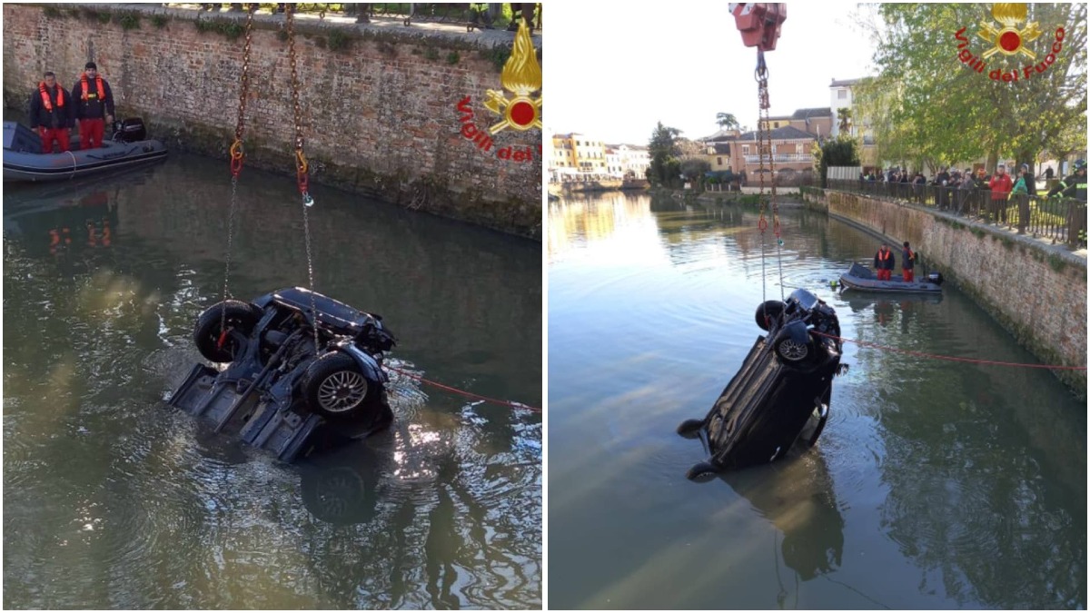 Perde il controllo dell'auto e finisce ribaltata nel canale | FOTO - 