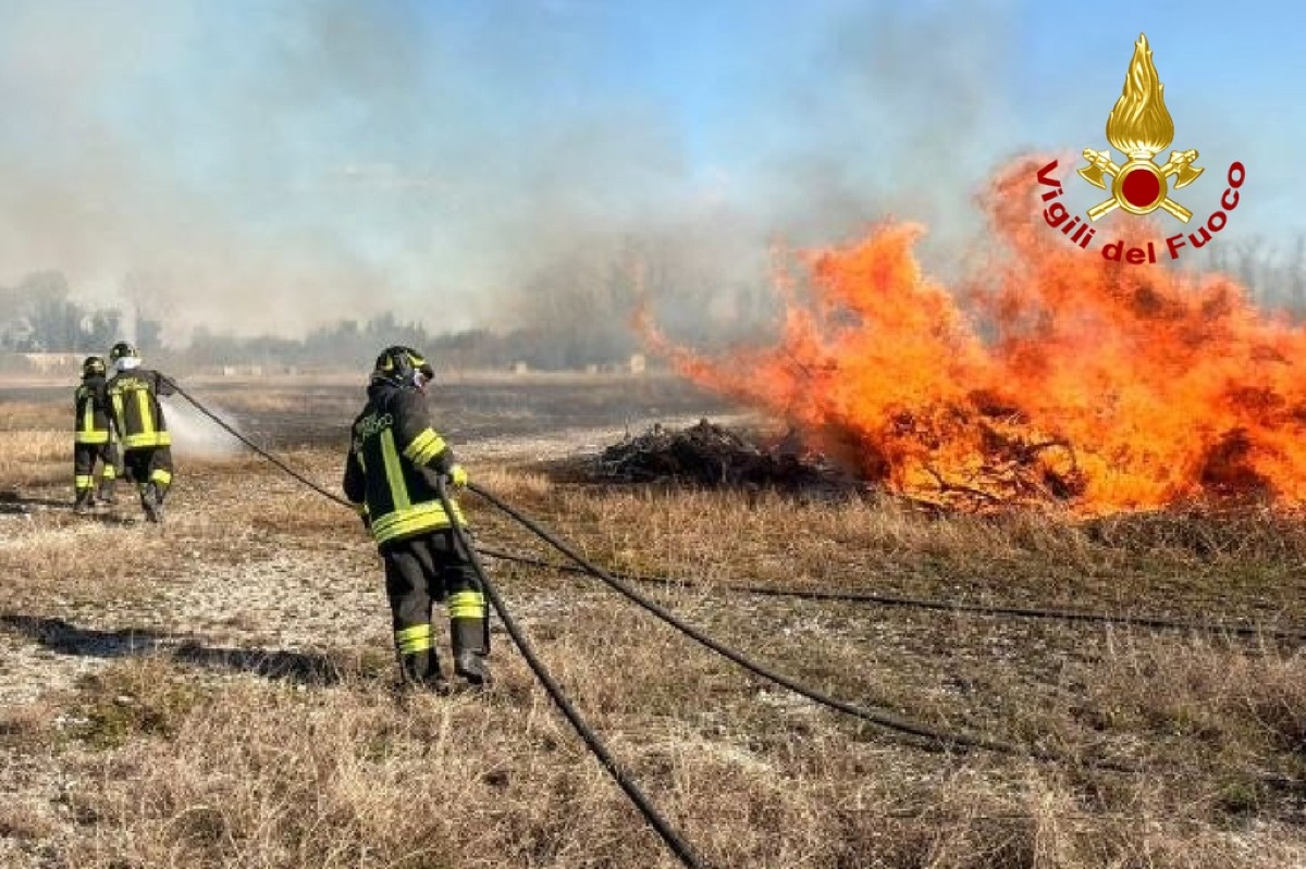 Fiamme vicino all’Aeroporto di Campoformido, alta colonna di fumo nero | FOTO