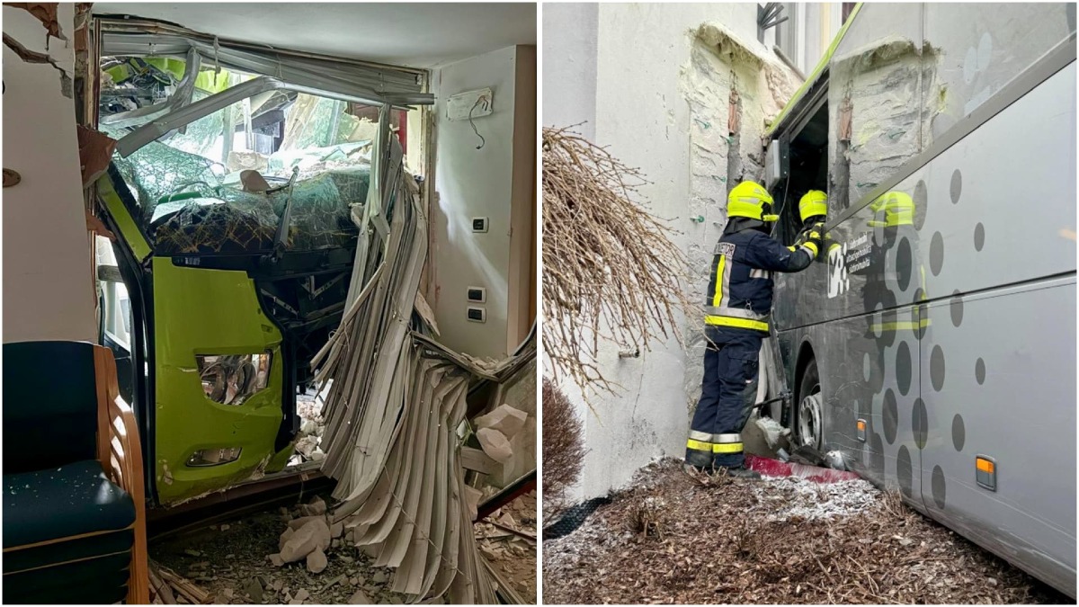 Autobus si schianta contro la caserma dei Vigili del Fuoco | FOTO - 