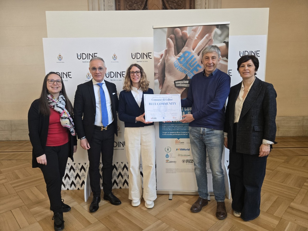 UDINE È IL PRIMO COMUNE ITALIANO A RICEVERE LA CERTIFICAZIONE INTERNAZIONALE DI BLUE COMMUNITY