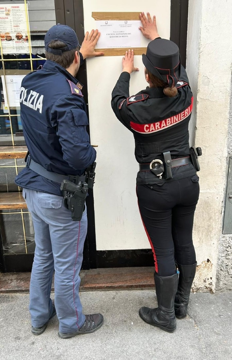 Trieste: chiuso per quindici giorni un pubblico esercizio sito in via delle Settefontane