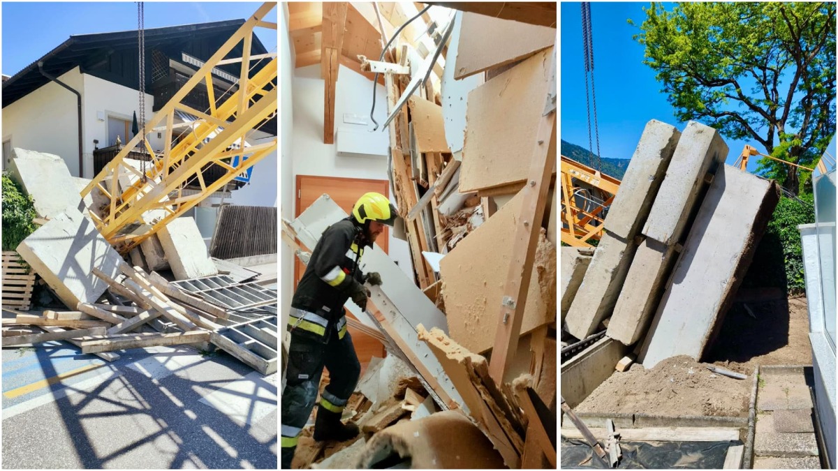 Gru crolla durante il montaggio e precipita su un’abitazione | FOTO - Le immagini 