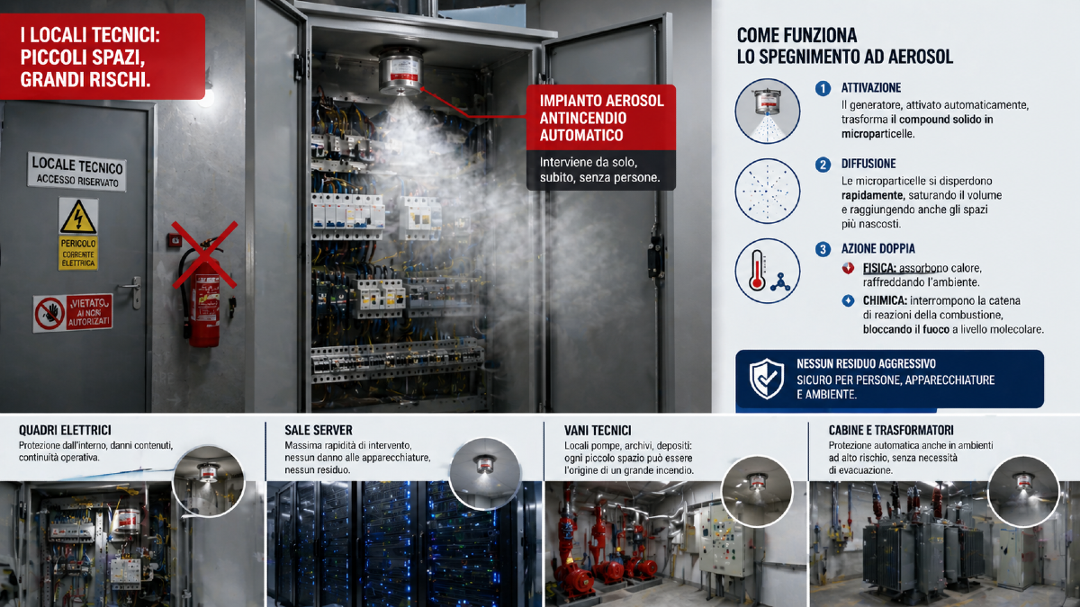 Sicurezza nei locali tecnici: perché non basta un estintore - 