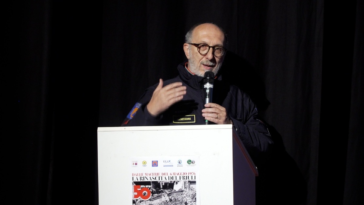 l'assessore regionale alla Protezione civile, Riccardo Riccardi, a Pozzuolo del Friuli 