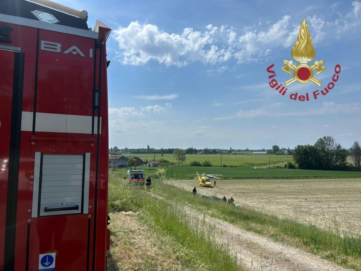 LE FOTO DELL'INCIDENTE sull'argine del Po